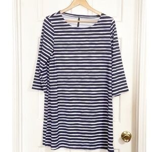 Aqua et Sol Swim Navy and White Stripe Nautical Dress Sz L